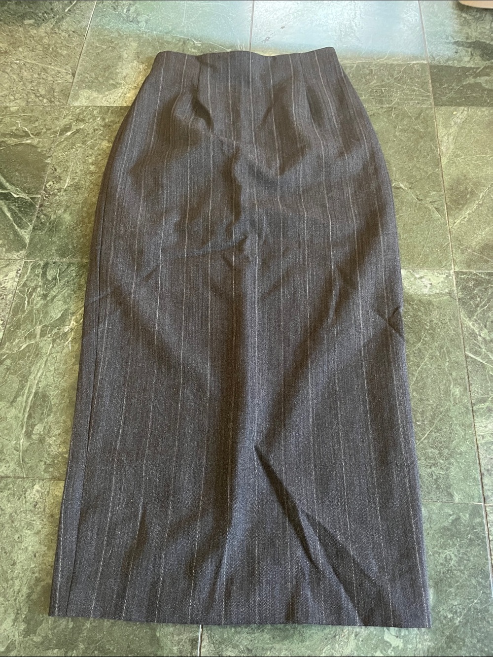 Lauren Ralph Lauren Charcoal Pinstripe A-Line Skirt
